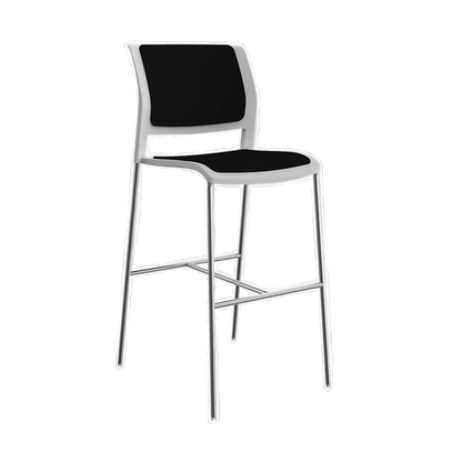 Game Office Bar Stool Fully Upholstered White Black - Office Furniture Company