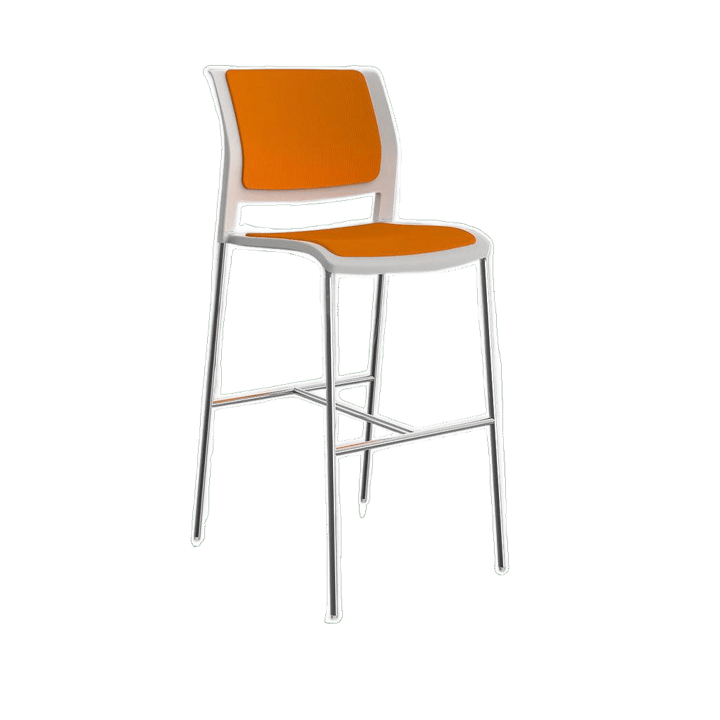 Game Office Bar Stool Fully Upholstered White breathe - bright - orange - Office Furniture Company