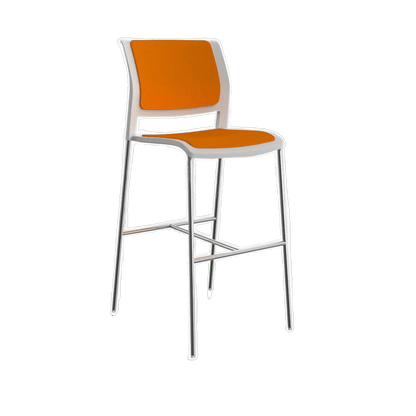 Game Office Bar Stool Fully Upholstered White breathe - bright - orange - Office Furniture Company
