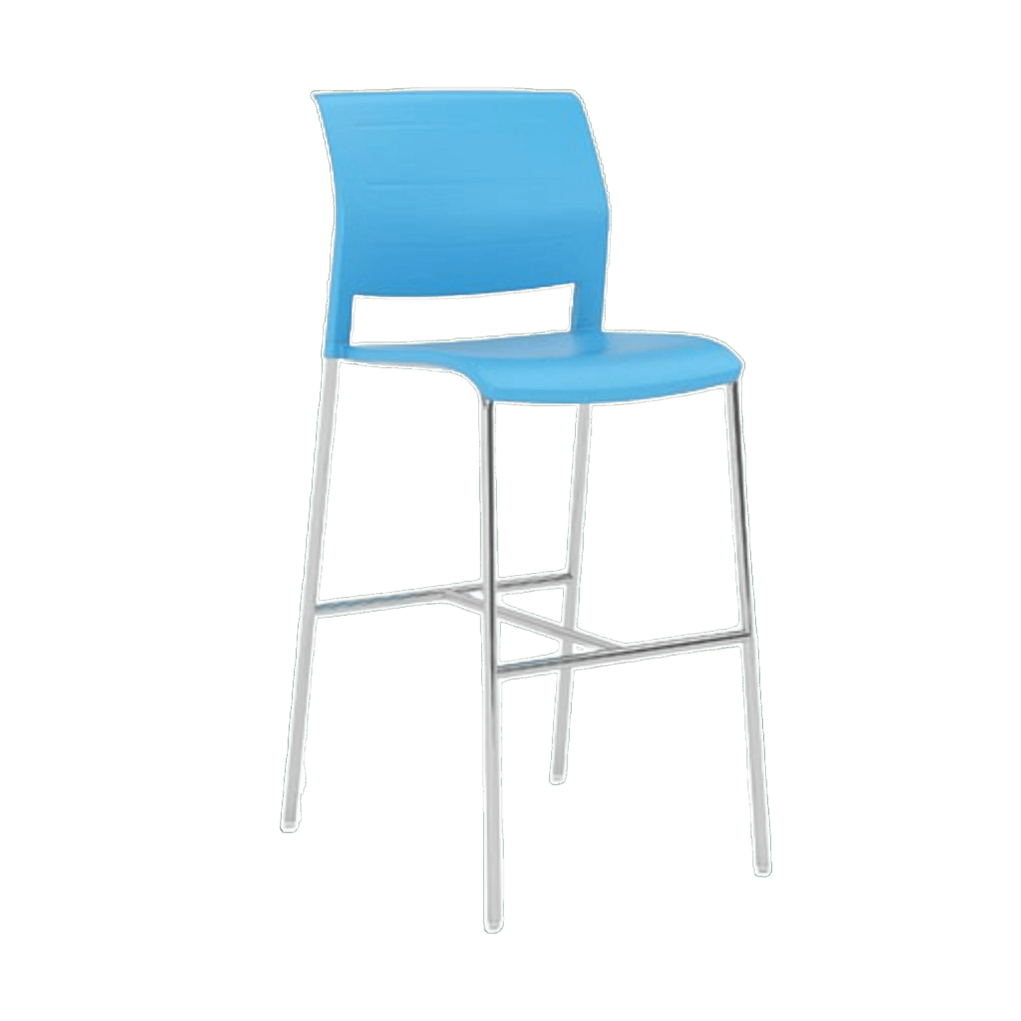 Game Office Bar Stool Moulded Plastic Aqua - Office Furniture Company