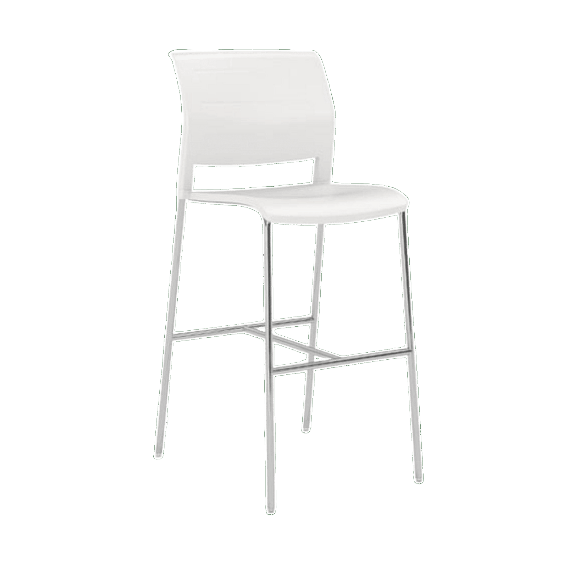 Game Office Bar Stool Moulded Plastic White - Office Furniture Company