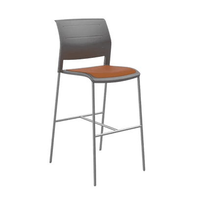 Game Office Bar Stool with Upholstered Seat & Plastic Back Charcoal breathe - bright - orange - Office Furniture Company