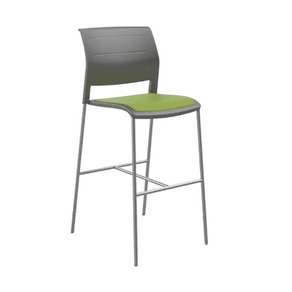 Game Office Bar Stool with Upholstered Seat & Plastic Back Charcoal breathe - lime - green - Office Furniture Company