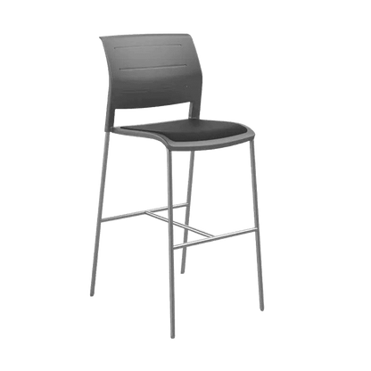 Game Office Bar Stool with Upholstered Seat & Plastic Back Charcoal breathe - slate - grey - Office Furniture Company