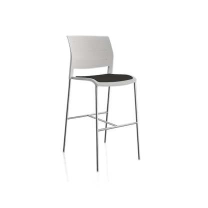 Game Office Bar Stool with Upholstered Seat & Plastic Back White breathe - lime - green - Office Furniture Company