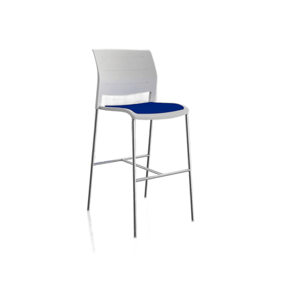 Game Office Bar Stool with Upholstered Seat & Plastic Back White breathe - sky - blue - Office Furniture Company