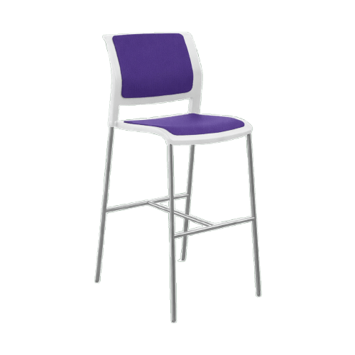 Game Office Bar White Shell Upholstered Seat & Upholstered Back Purple Breathe (PL)