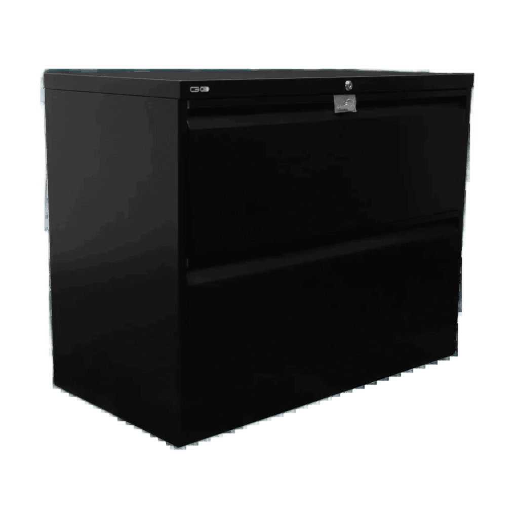 Go Lateral Filing Cabinet 2 Drawer 705H Black - Office Furniture Company