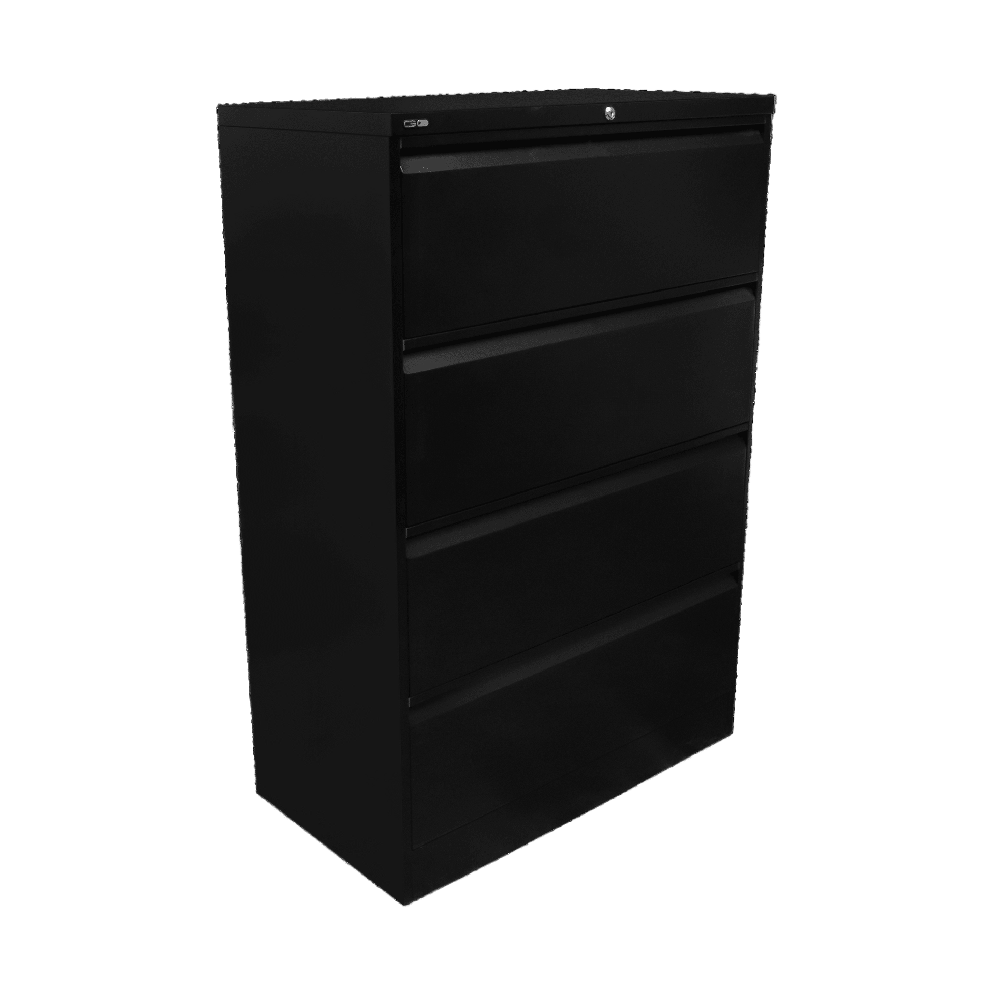 Go Lateral Filing Cabinet 4 Drawer 1321 H Black - Office Furniture Company