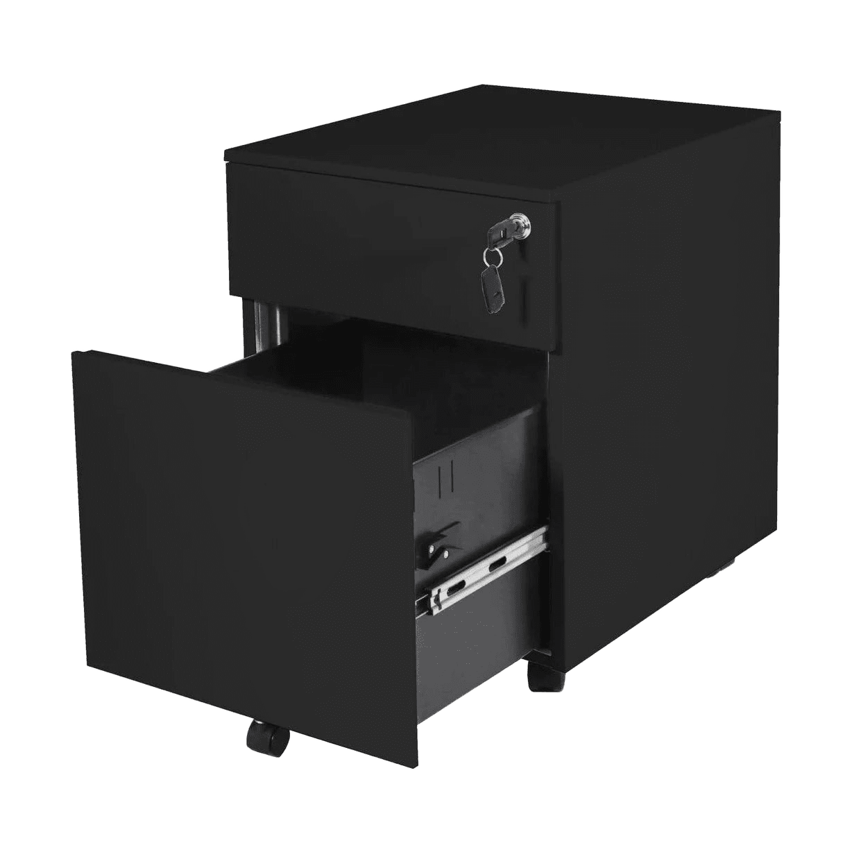 Go Steel Mobile Pedestal for Height Adjustable Desks Black Metal