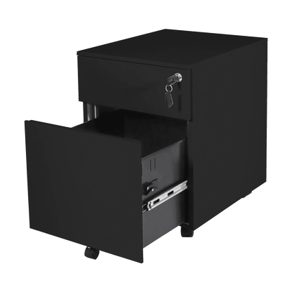 Go Steel Mobile Pedestal for Height Adjustable Desks Black Metal