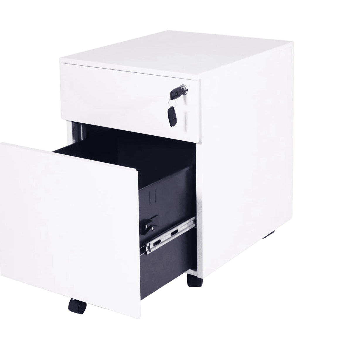 Go Steel Mobile Pedestal for Height Adjustable Desks White Metal