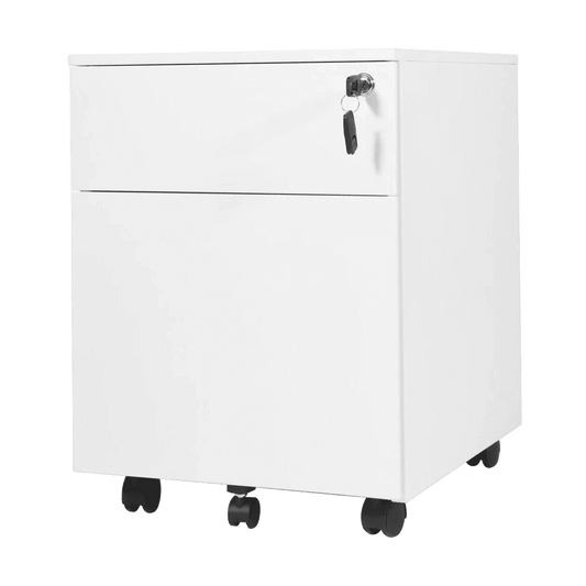 Go Steel Mobile Pedestal for Height Adjustable Desks White - Office Furniture Company