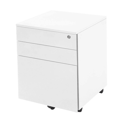 Go Steel Mobile Pedestal White - Office Furniture Company