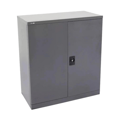Go Swing Door Cupboard 1015 mm ( 2 Shelves ) Graphite Ripple - Office Furniture Company