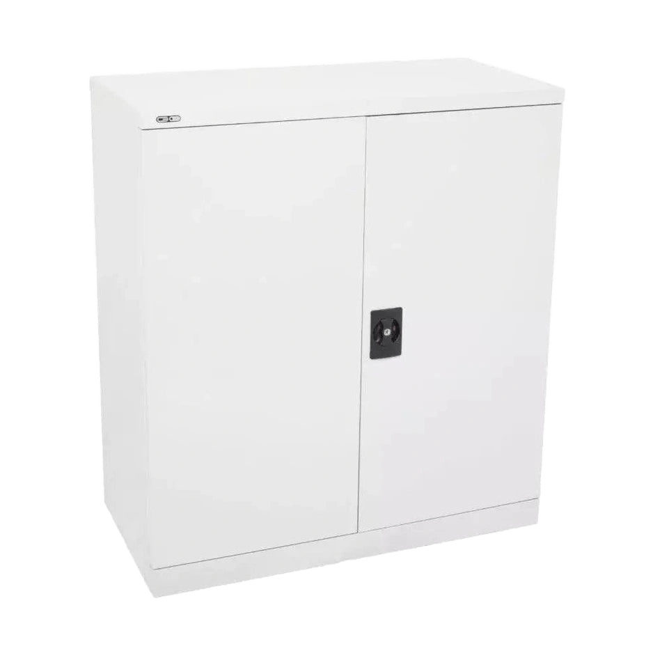 Go Swing Door Cupboard 1015 mm ( 2 Shelves ) White Satin - Office Furniture Company