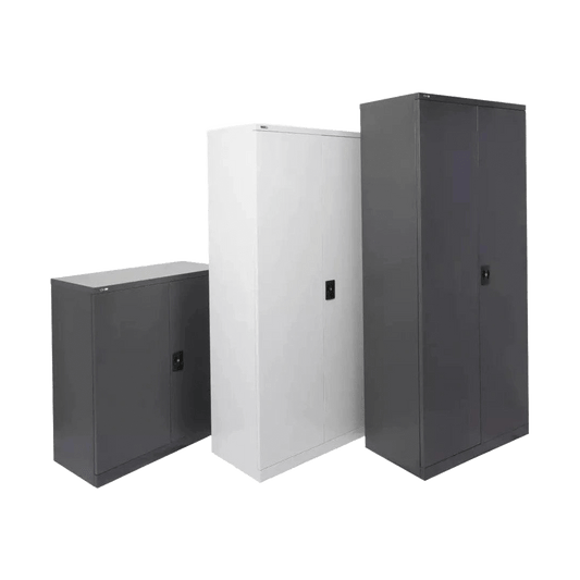 Go Swing Door Cupboard 1015 mm ( 2 Shelves ) White Satin - Office Furniture Company