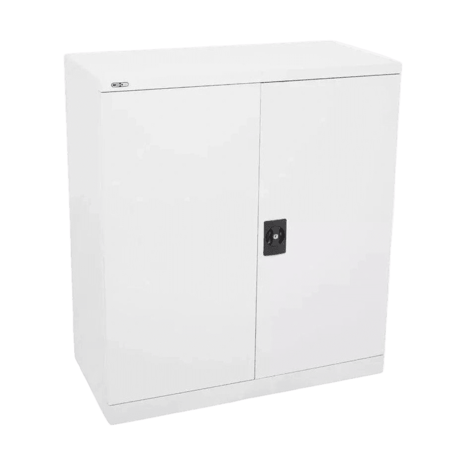 Go Swing Door Cupboard 1015h (2 Shelves) White Metal