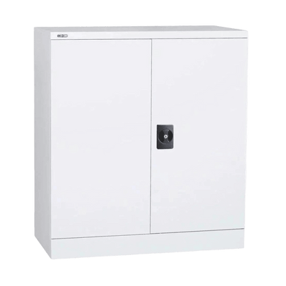 Go Swing Door Cupboard 1015h (2 Shelves) White Metal