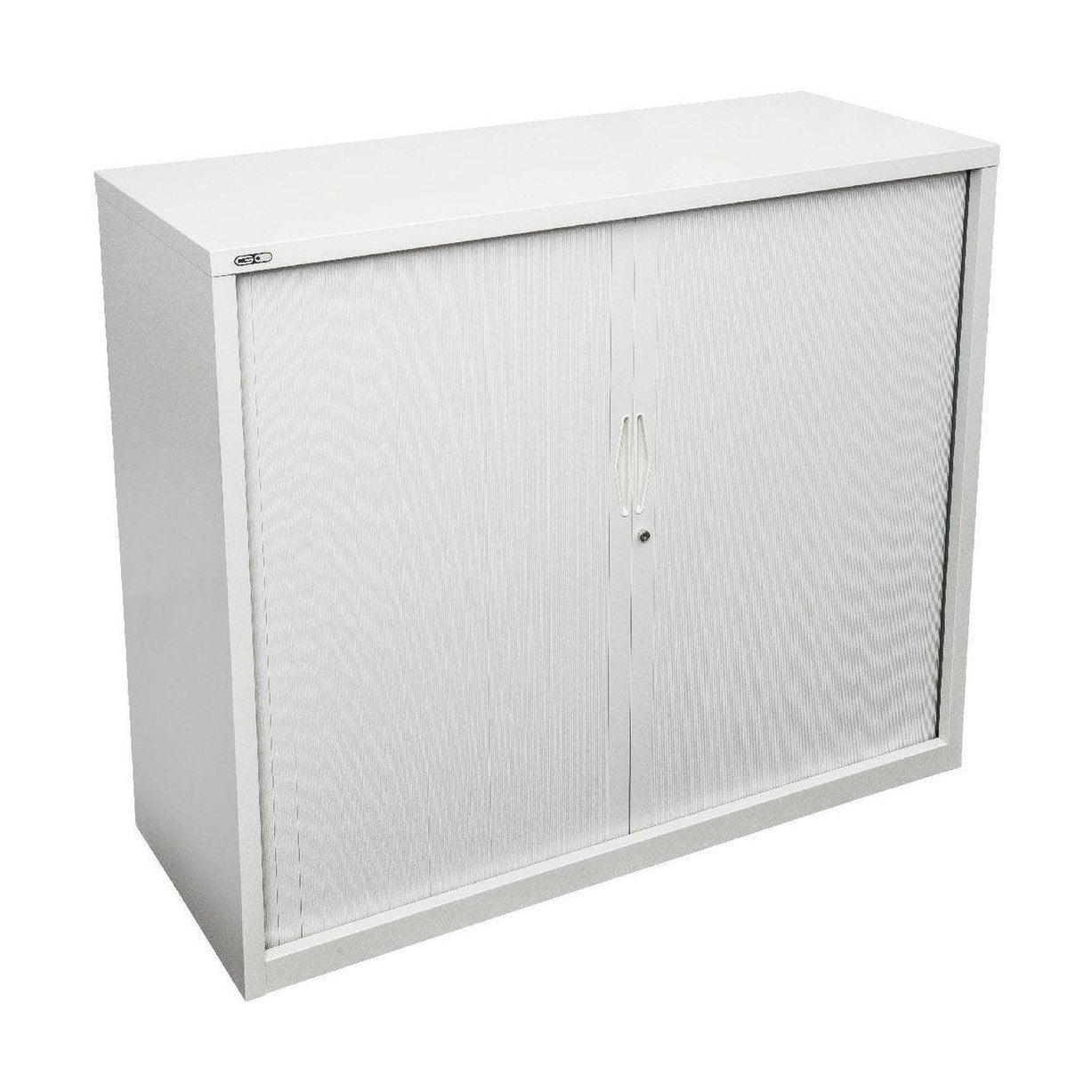 Go Tambour Door Office Cupboard 1200mm (Without Shelves) 900mm Wide Black powdercoat - Office Furniture Company