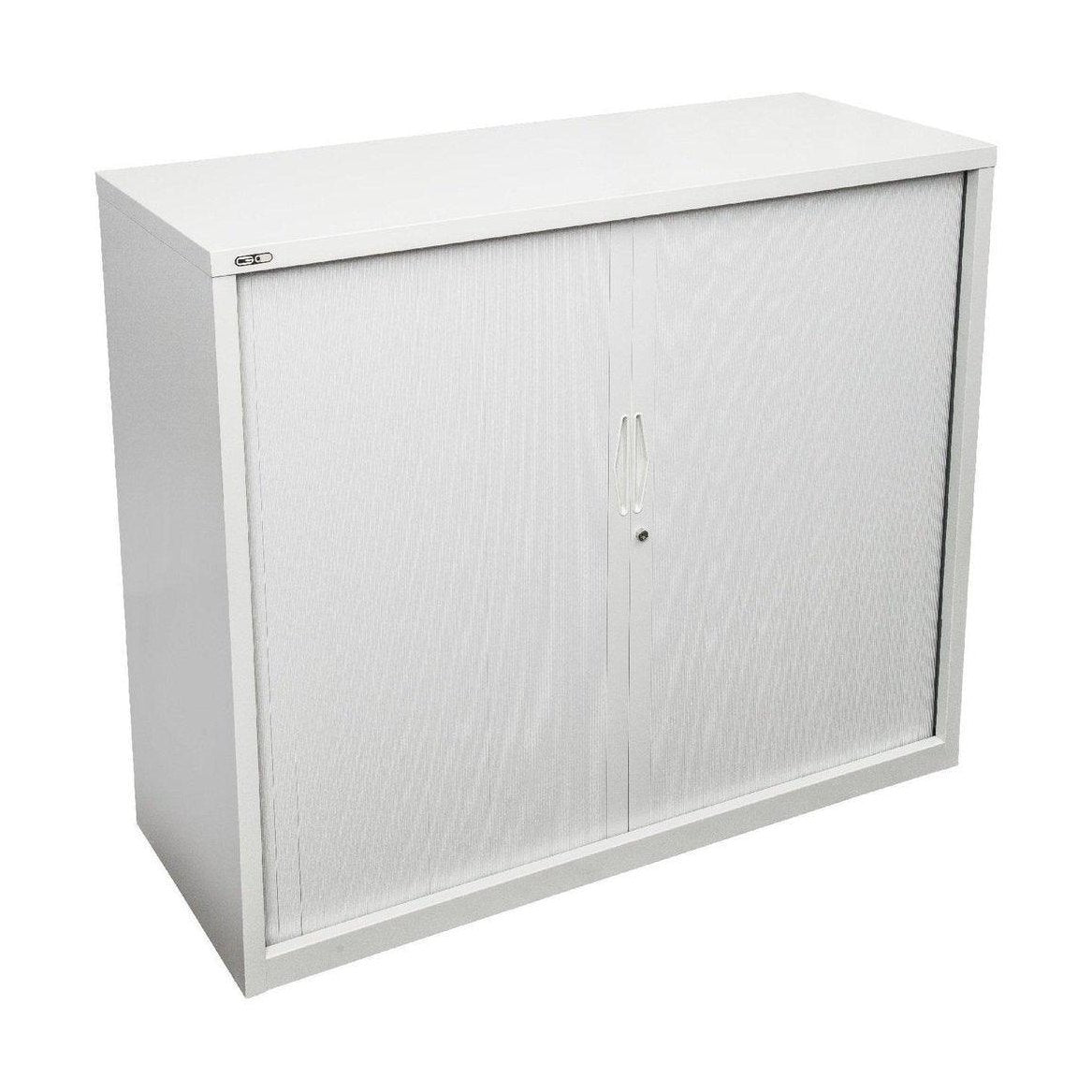 Go Tambour Door Office Cupboard 1200mm (Without Shelves) 900mm Wide Black powdercoat - Office Furniture Company