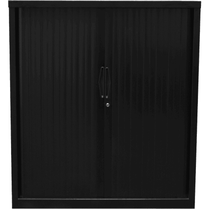 Go Tambour Door Office Cupboard 1981mm (Without Shelves) 900mm Wide White powdercoat - Office Furniture Company