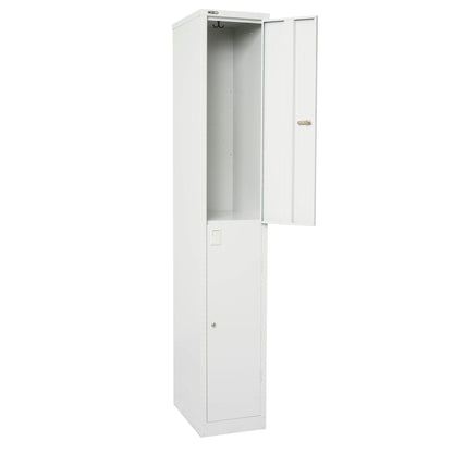 Go Two Door Steel Locker in Silver Grey - Office Furniture Company 