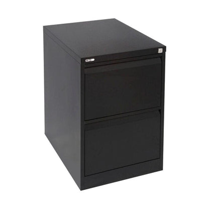 Go Vertical Filing Cabinet 705h (2 Drawer) Black Metal