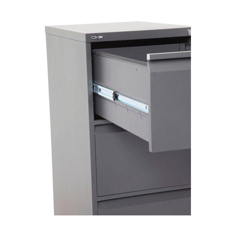 Go Vertical Filing Cabinet 705h (2 Drawer) Black Metal