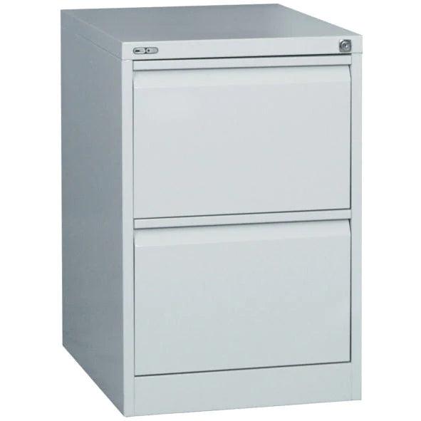 Go Vertical Filing Cabinet 705h (2 Drawer) Silver Grey Metal