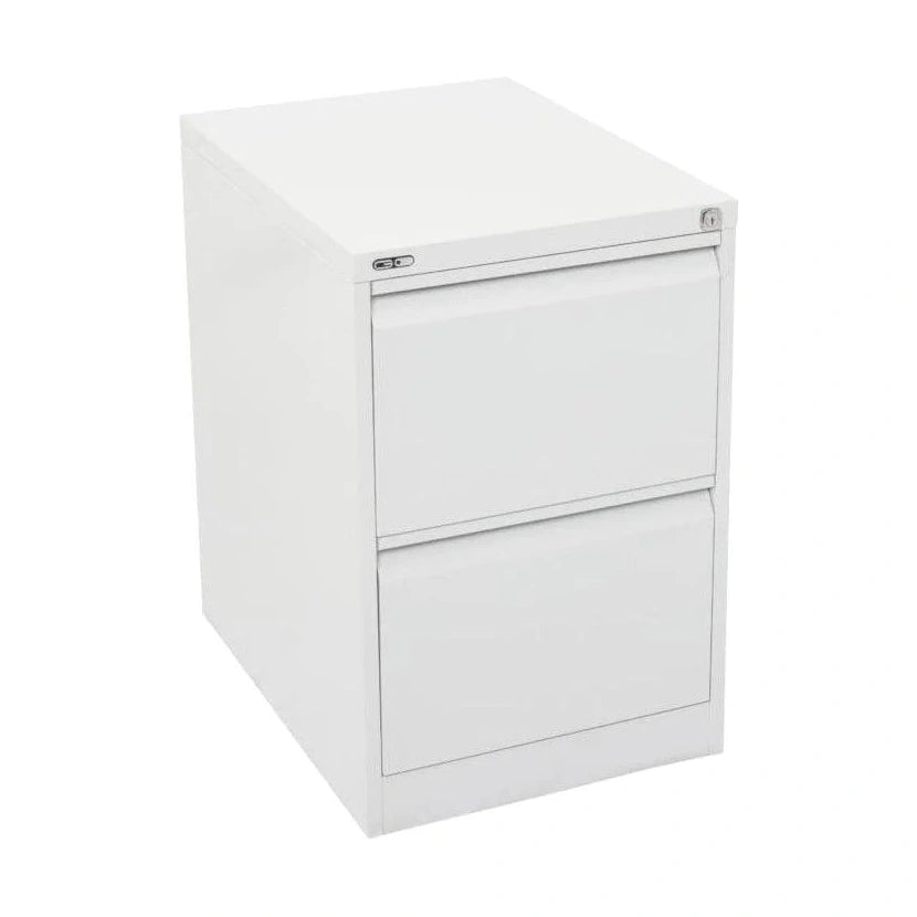 Go Vertical Filing Cabinet 705h (2 Drawer) White Metal