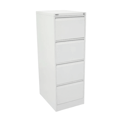 Go Vertical Filing Cabinet 1321h (4 Drawer) White Metal