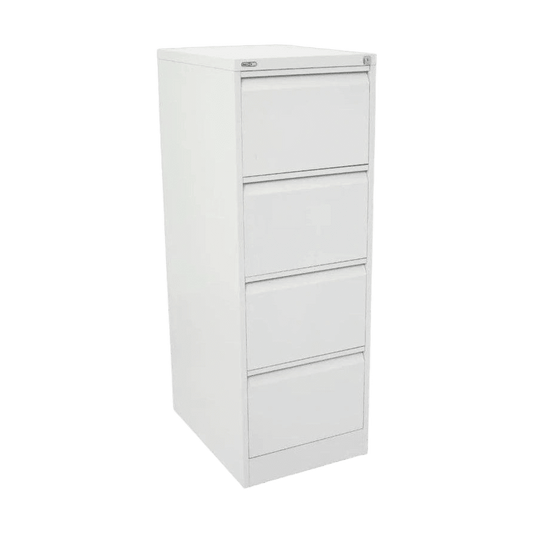Go Vertical Filing Cabinet 4 Drawer 1321 H White Satin - Office Furniture Company