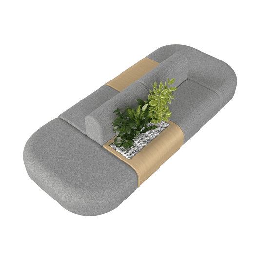 Grove Modular Sofa - Configuration 2 Ash Grey - Office Furniture Company