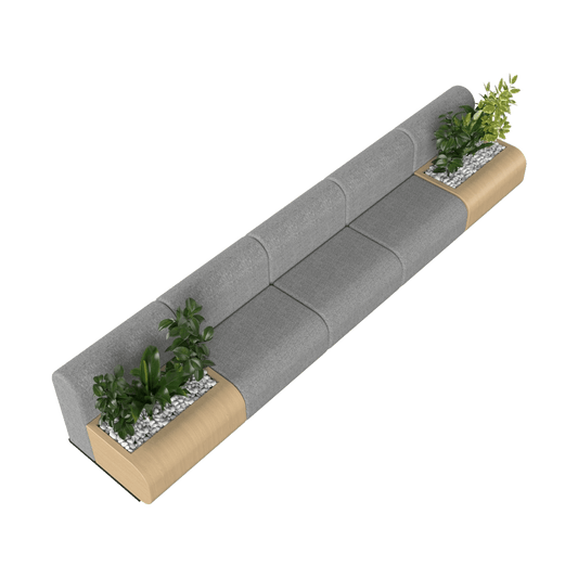 Grove Modular Sofa - Configuration 7 Ash Grey - Office Furniture Company