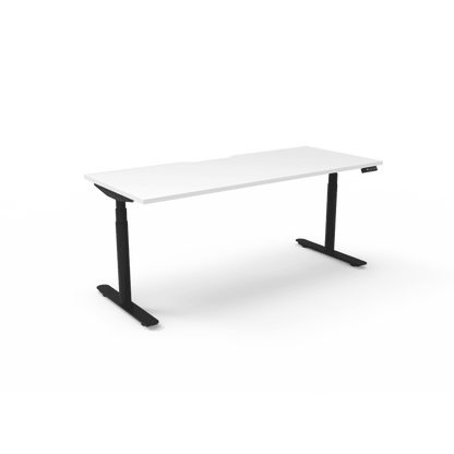 Halo Plus Electric Height Adjustable Desk 1200mm Natural Oak Top & Black Frame With Cable Tray With Screen - Office Furniture Company