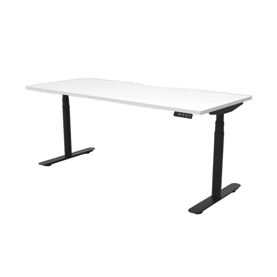 Halo Plus Electric Height Adjustable Desk 1200mm Natural White Top & Black Frame Without Cable Tray/Without Screen - Office Furniture Company