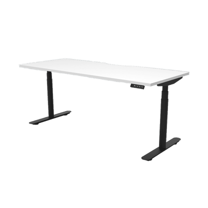 Halo Plus Electric Height Adjustable Desk 1200mm Natural White Top & Black Frame Without Cable Tray/Without Screen - Office Furniture Company