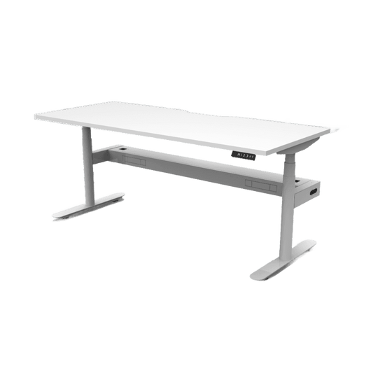 Halo Plus Electric Height Adjustable Desk 1200x750 / White Top / White Frame / With Cable Tray/No Screen