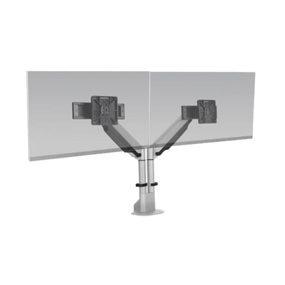 HAT E2 Dual Monitor Arm Silver