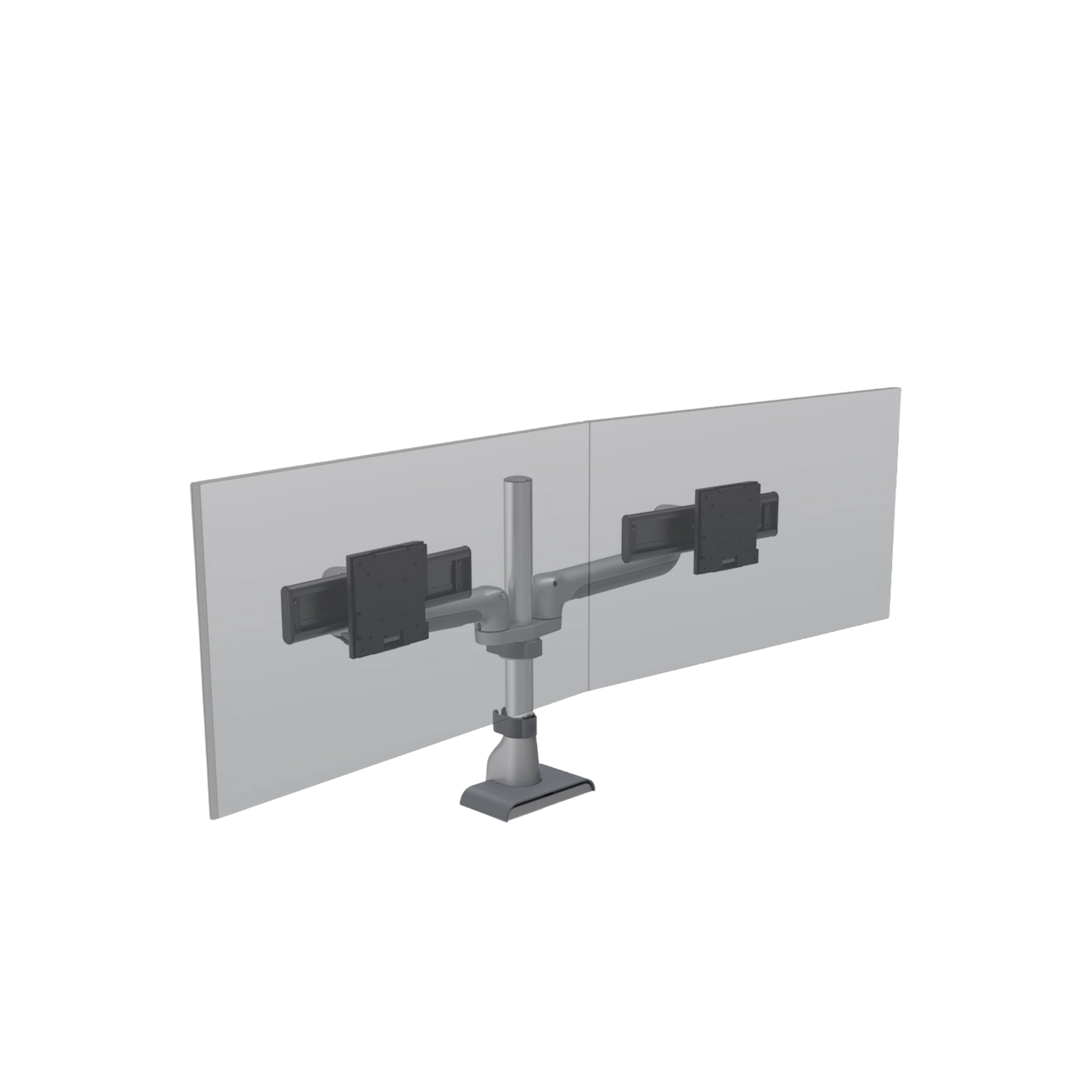 HAT E5 Dual Static Pole Monitor Arm Silver