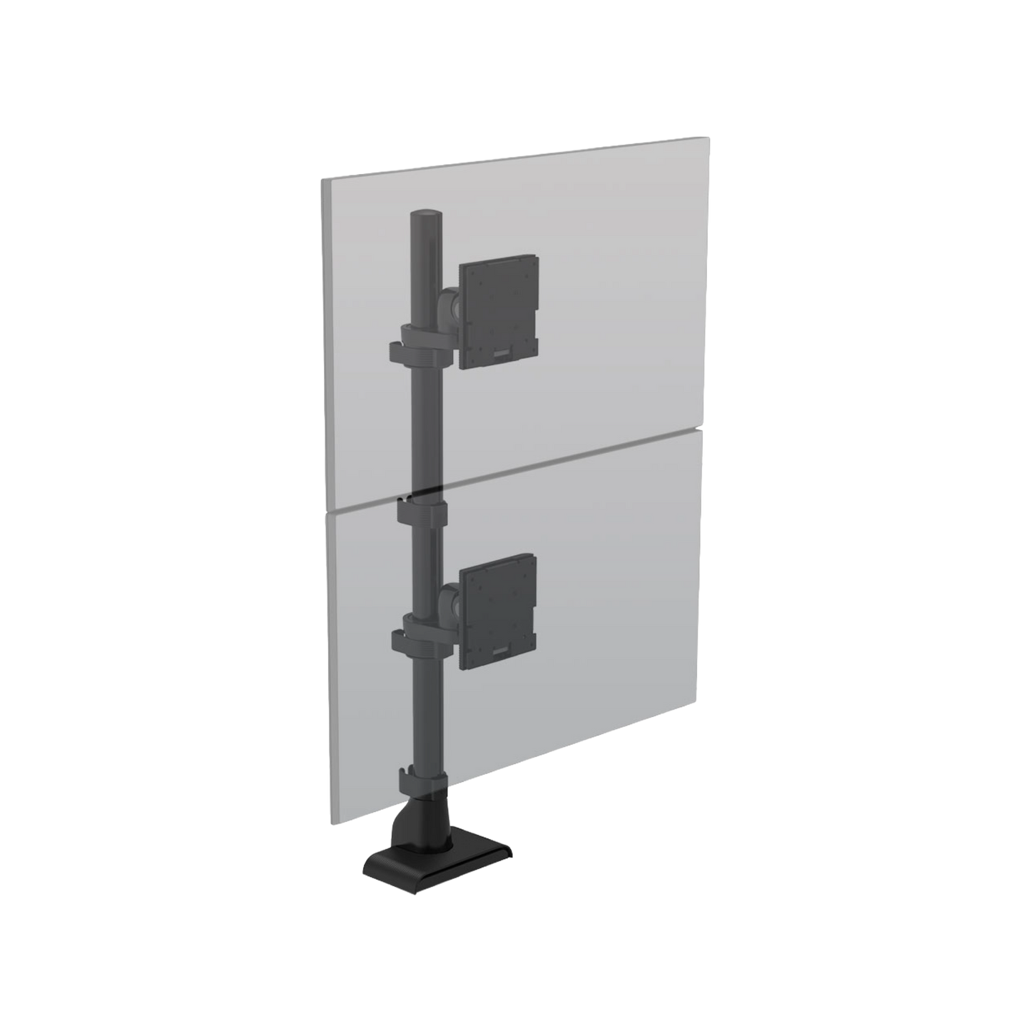 HAT E5 One over One Static Pole Monitor Arm Black