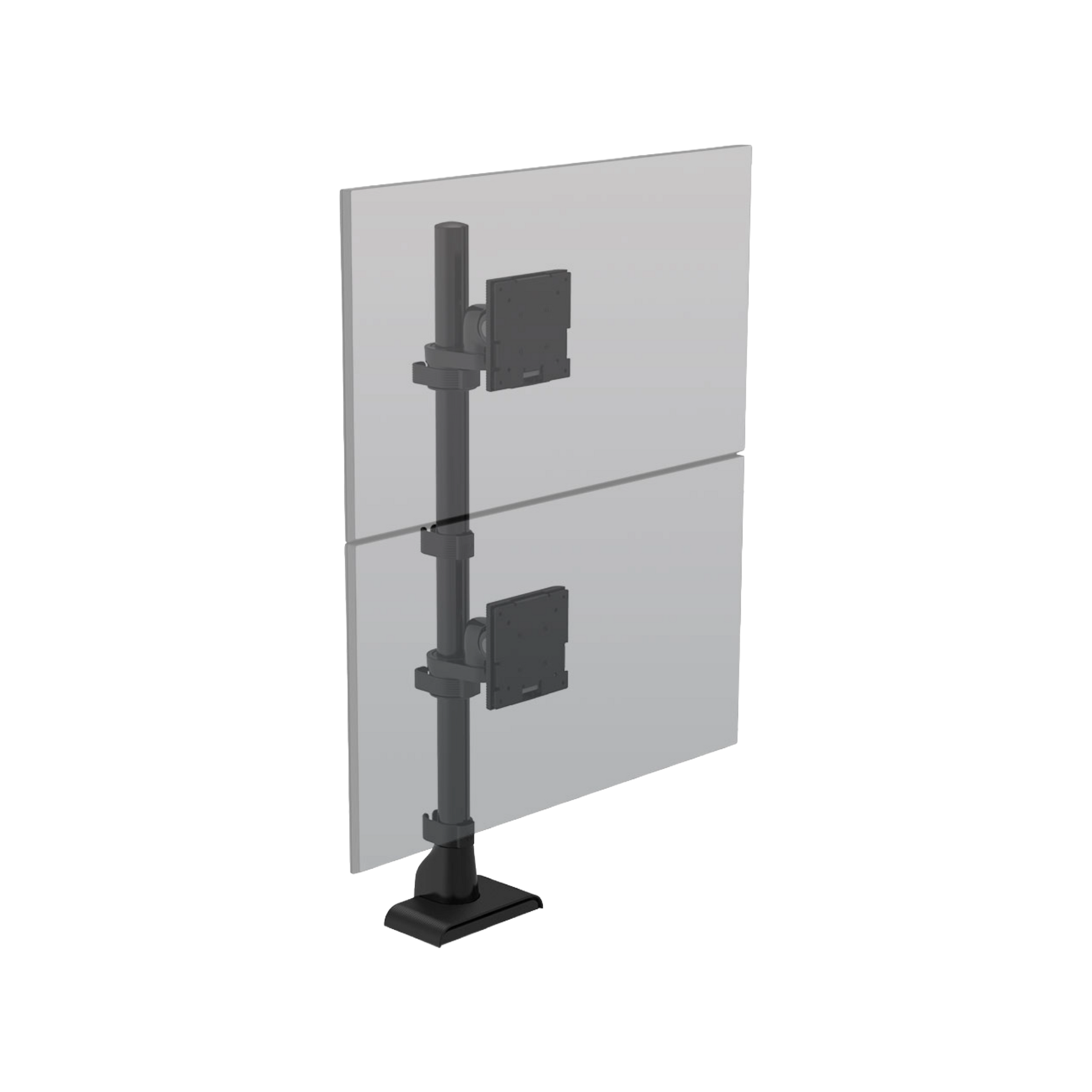 HAT E5 One over One Static Pole Monitor Arm Black
