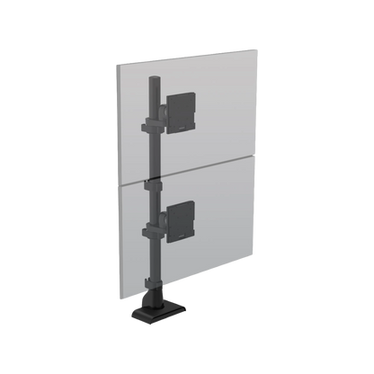 HAT E5 One over One Static Pole Monitor Arm Black
