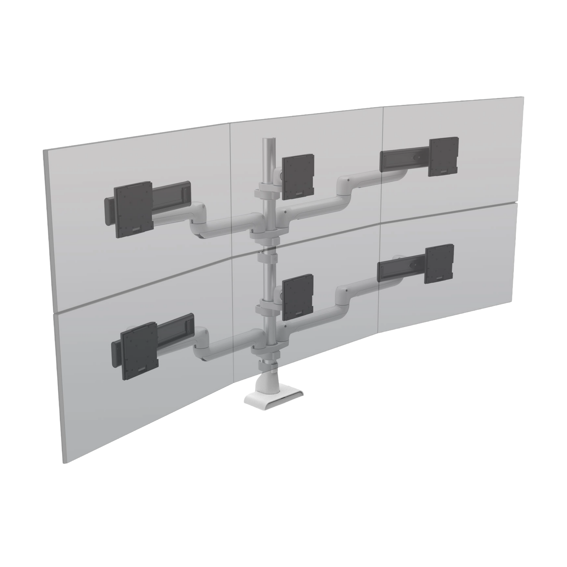 HAT E5 Three over Three Static Pole Monitor Arm White