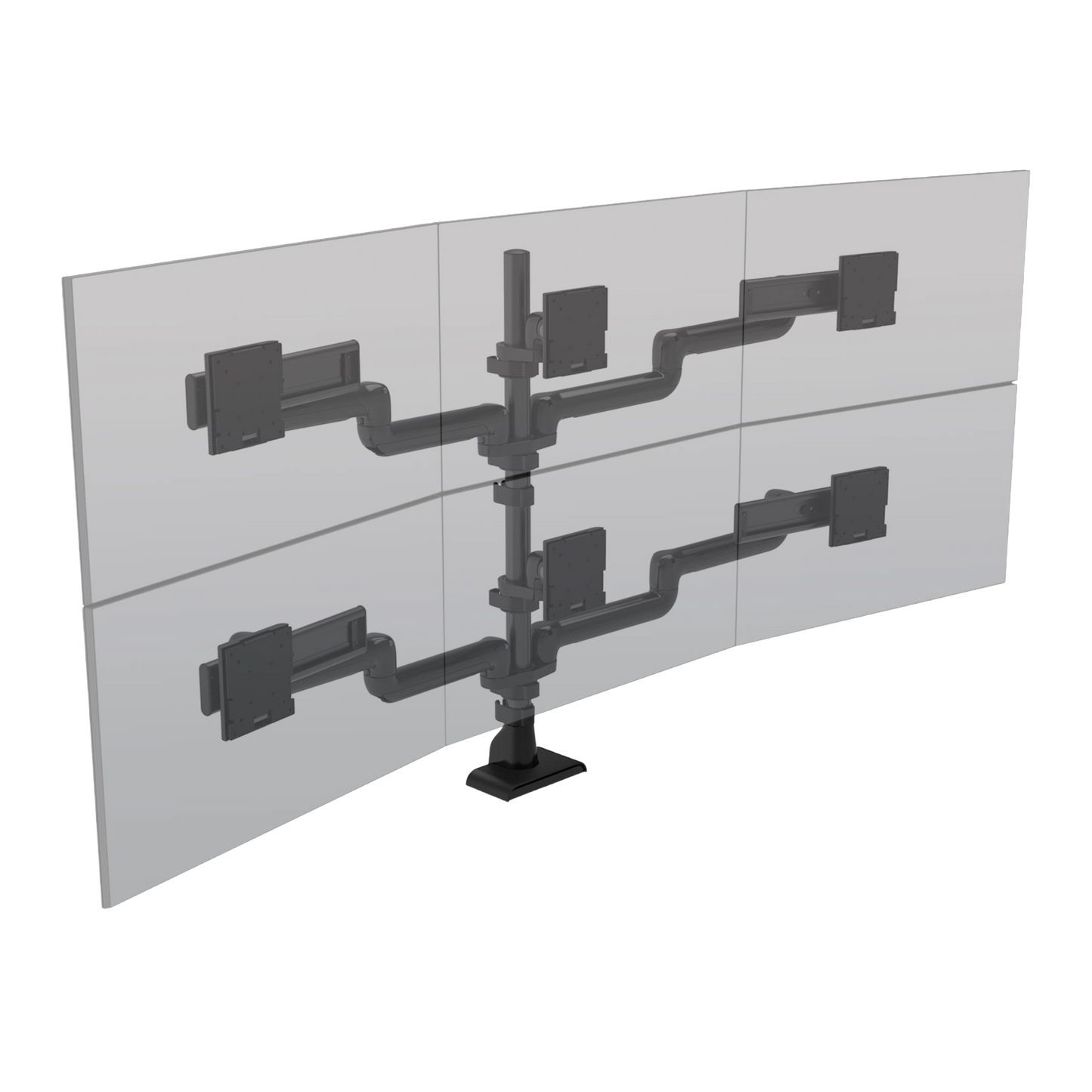 HAT E5 Three over Three Static Pole Monitor Arm Black