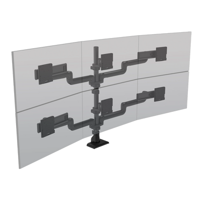 HAT E5 Three over Three Static Pole Monitor Arm Black
