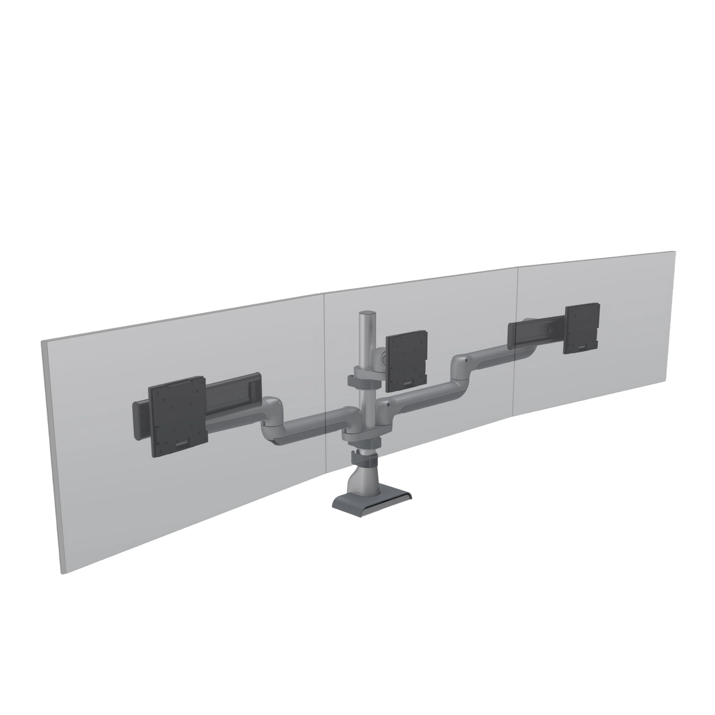 HAT E5 Triple Static Pole Monitor Arm Silver