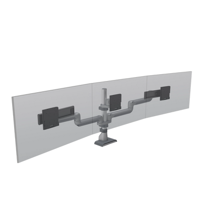 HAT E5 Triple Static Pole Monitor Arm Silver