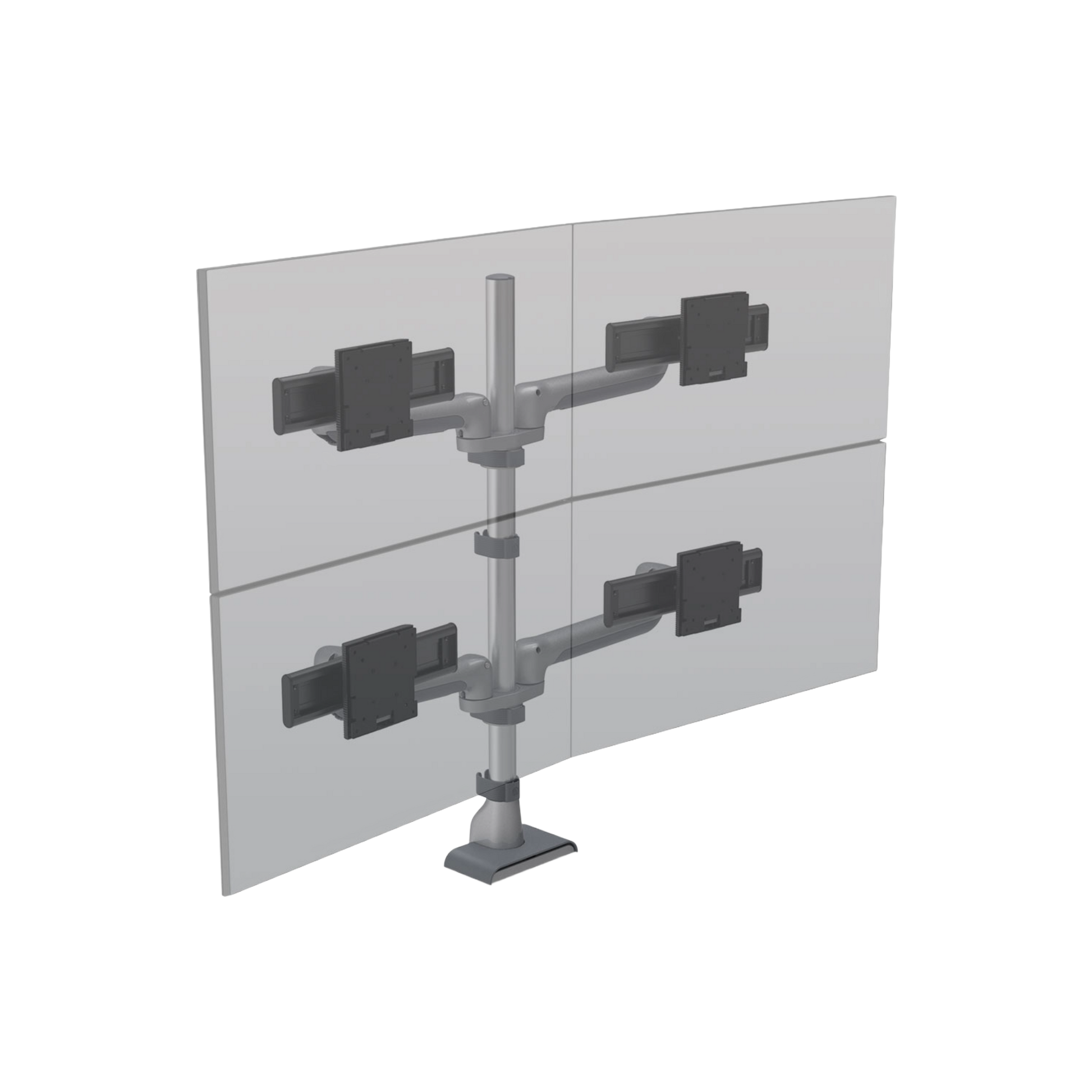 HAT E5 Two over Two Static Pole Monitor Arm Silver